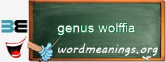 WordMeaning blackboard for genus wolffia